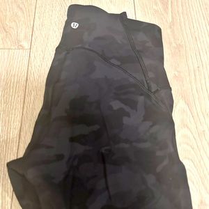 Lululemon black camo with mesh leggings